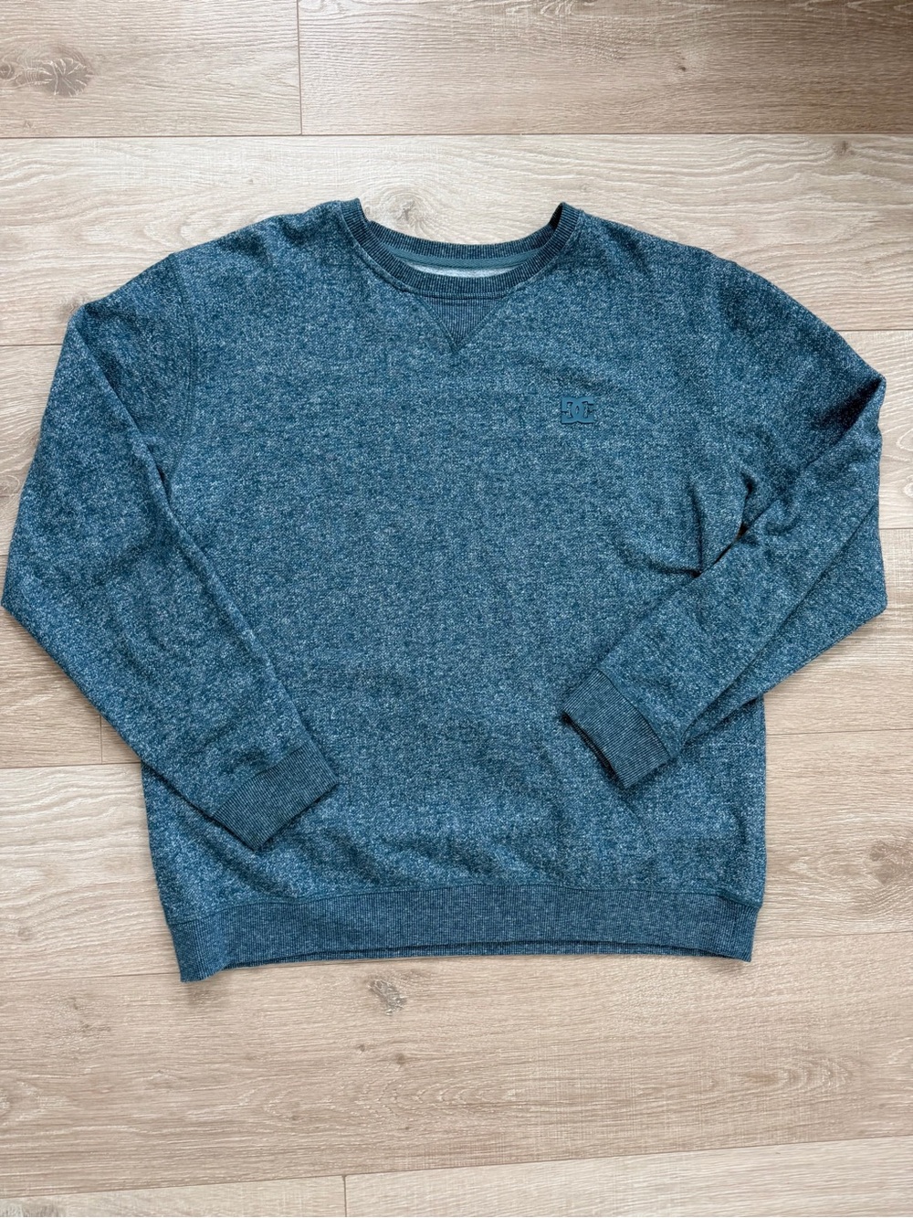 Men's DC Vintage Heathered Dark Teal Crewneck Sweater